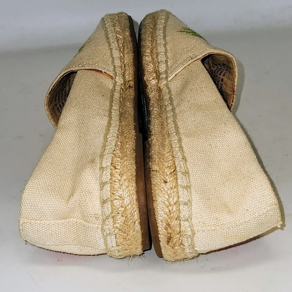 J. Crew Embroidered Fruit Salad Espadrilles In Sundried Linen Size 6